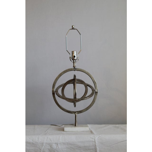 Metal Nickel Unisphere Table Lamp For Sale - Image 7 of 8