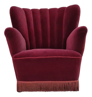 Vintage Danish Chair in Cherry-Red Furniture Velour, 1960s