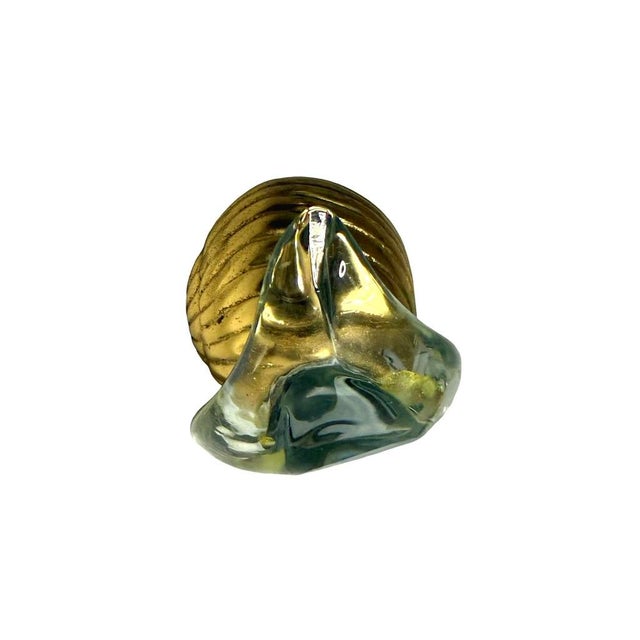 Brass Brass & Glass Snail Figurine Sculpture Decorative Art Collectible For Sale - Image 8 of 12