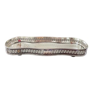 Antique Silverplate Gallery Tray, English, Petite For Sale