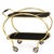 MID-CENTURY BRASS AND BLACK GLASS TWO-TIER SERVING CART Probably United States, circa 1950s Item # 311WGP02K A super fun...