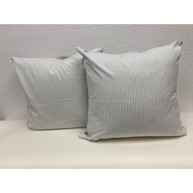 Pair of 22" Square Pillows With Lilly, Carnation & Japanese Magnolia Floral Print - Made in Uk. For Sale In Dallas - Image 6 of 8