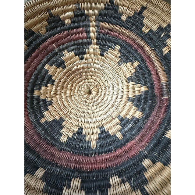 Native American Exquisite Vintage Navajo Wedding Basket — 16” Southwestern Native American Coiled Basket For Sale - Image 3 of 12