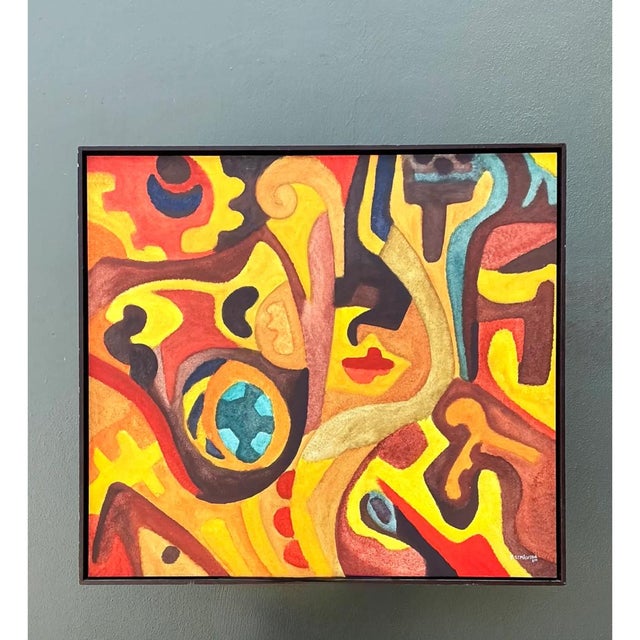 Late 20th Century Vintage Original Abstract Oil on Canvas For Sale - Image 5 of 12