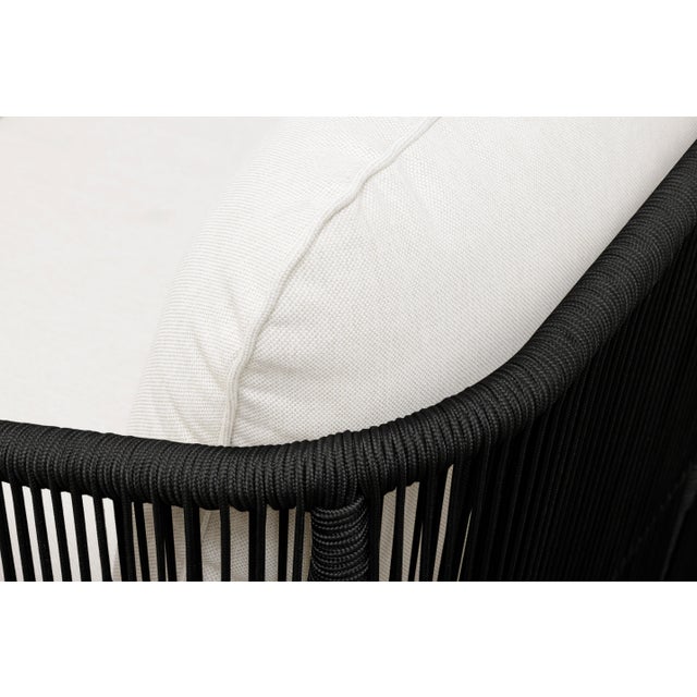 2020s Alpine Teak Wood Outdoor Loveseat With Black Rope Design For Sale - Image 5 of 11