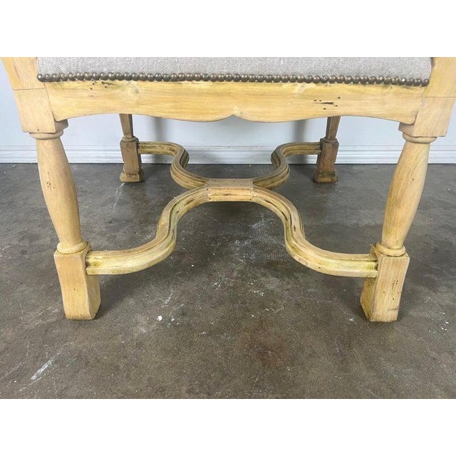 Linen Set of Ten French Provincial Linen Upholstered Dining Chairs For Sale - Image 8 of 17