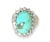 18K White Gold Handmade Turquoise & Diamond Cocktail Ring. This striking ring features one natural turquoise cabochon (12...