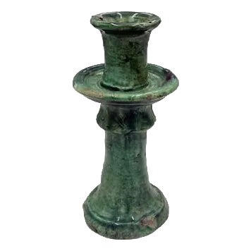 Moroccan Tamegroute Glazed Candlestick Holder For Sale