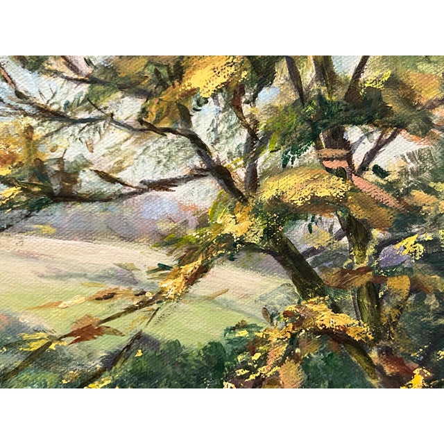 Textile Lush Tree Lined Towpath on the River Lagan in Northern Ireland by Irish Artist 1986 For Sale - Image 7 of 18