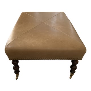 A. Rudin Leather Ottoman For Sale
