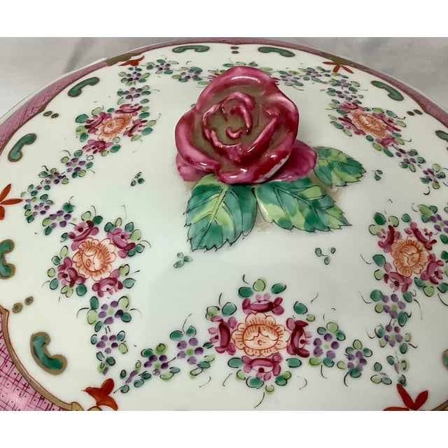 French Sampson Large Covered Tureen With Under-Plate For Sale - Image 3 of 9