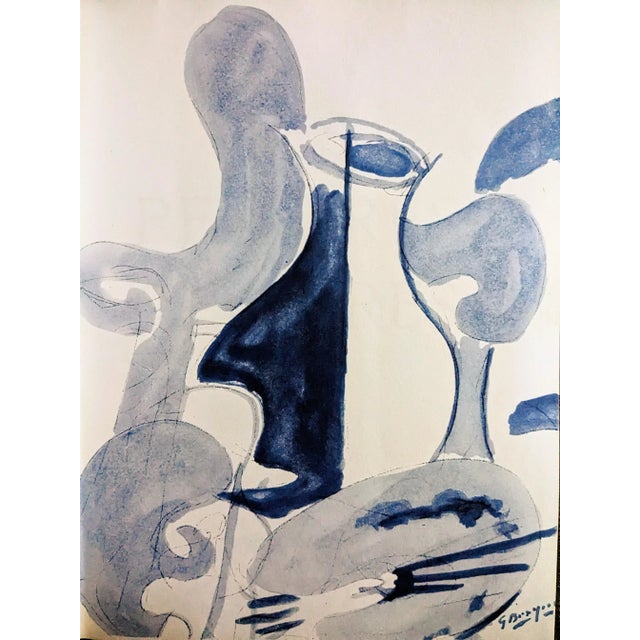 Modern Georges Braque, Painter's Palette with Vase, Original Lithograph, 1948 For Sale - Image 3 of 3