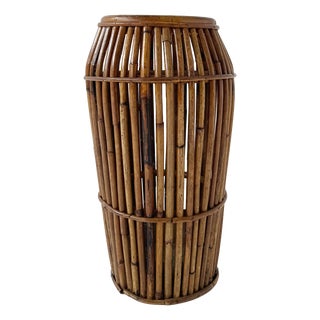 Vintage Rattan Umbrella Stand, 1960s For Sale