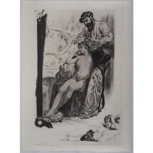 Alméry Lobel-Riche Libertine hairdresser Hand signed etching Original etching on Japanese paper measuring 31 x 23 cm. Hand...