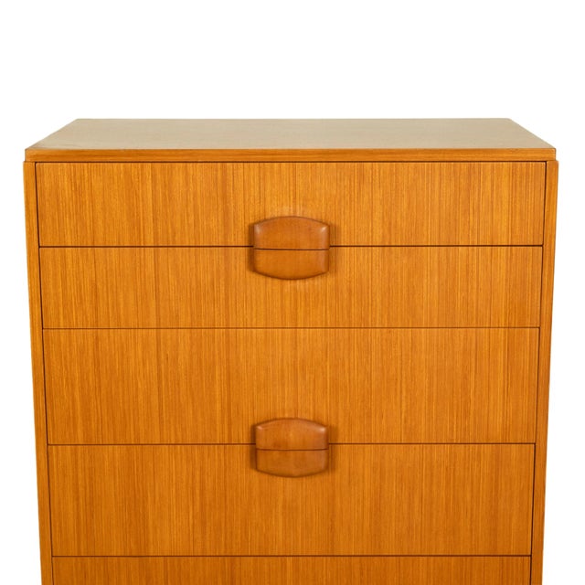 Mid Century Modern Danish Tall Boy Teak Chest of Drawers Six Drawer Dresser 1960 For Sale - Image 13 of 13