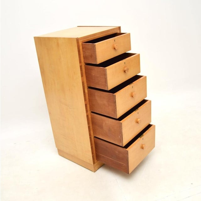 1920s Art Deco Sycamore Chest of Drawers attributed to Hille, 1920s For Sale - Image 5 of 11