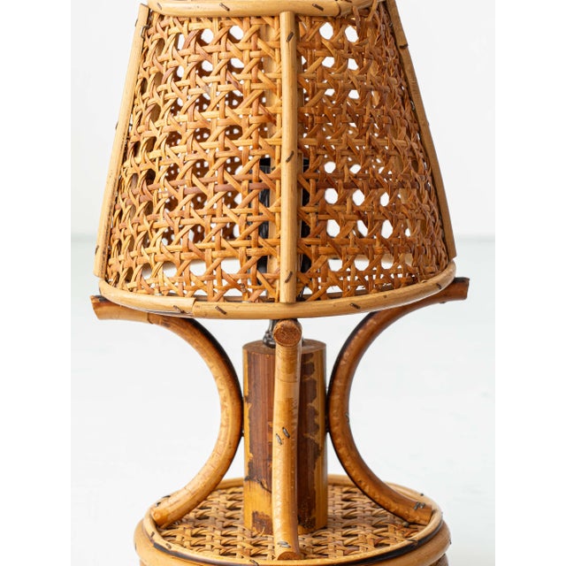 French Riviera Bamboo Rattan Table Lamps, 1960s, Set of 2 For Sale - Image 11 of 14