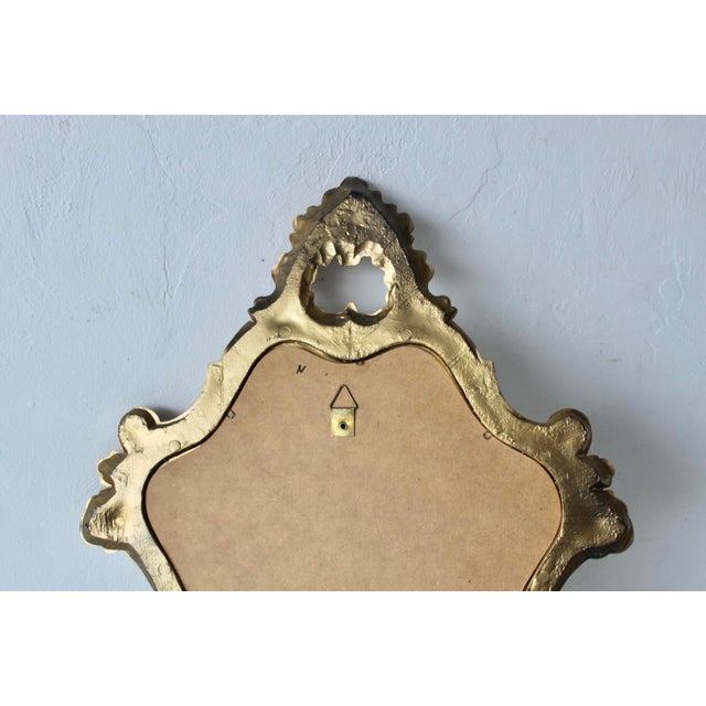 Italian Rococo Giltwood Style Wall Mirror Carved Scrollwork Frame Vintage For Sale - Image 10 of 14