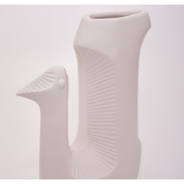 Modern Jonathan Adler White Ceramic Peacock Vase Chairish