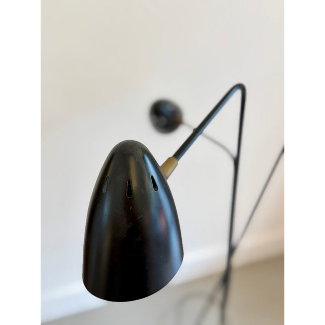 Mid-Century Modern Tripod Floor Lamp with Three Adjustable Shades, and Brass Details, 1960 For Sale - Image 10 of 18