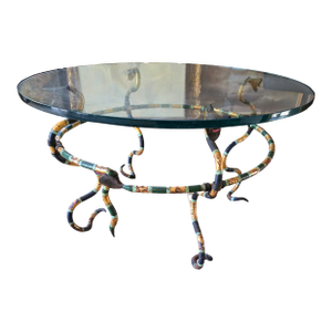 1940s Vintage Mid Century Modern Museum Art Snake Coffee Table