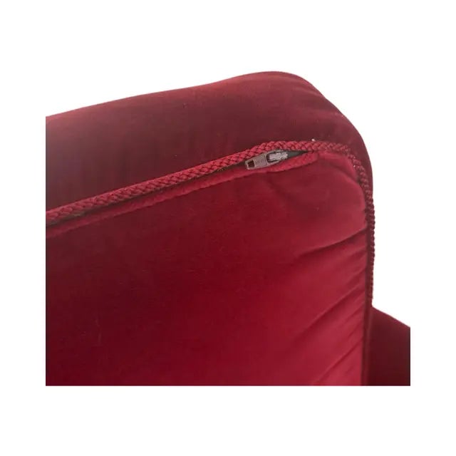 1990s Pair of Velvet Ottomans by Francesco Molon For Sale - Image 4 of 5