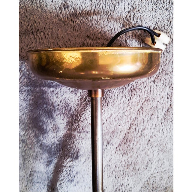Art Deco Opaline Glass and Brass Pendant Light, 1920s For Sale - Image 9 of 10