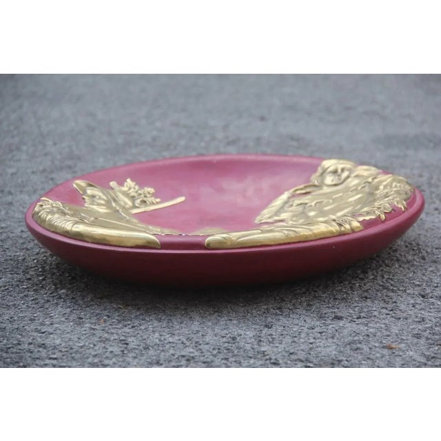 Gold & Red Warrior Ceramic Plate, 1960s For Sale - Image 13 of 13