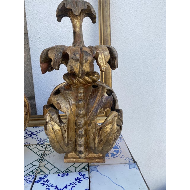 18th Century Ornaments in Chestnut, Set of 2 For Sale - Image 4 of 16