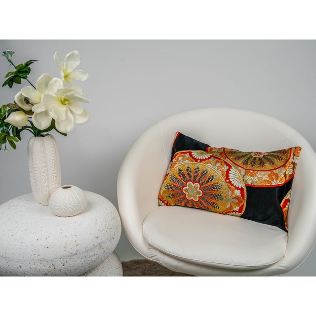 Japanese Ceremonial Silk Lumbar Cushion by Renaras For Sale - Image 4 of 7