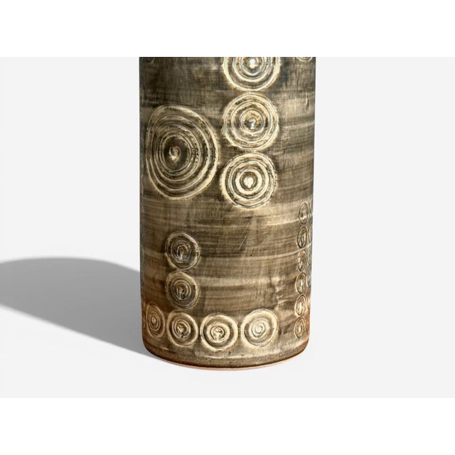 Olle Alberius, Table Lamp, Grey Stoneware, Sweden, 1970s For Sale - Image 11 of 13