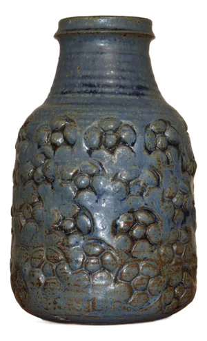 Japanese Art Pottery Blue Vase