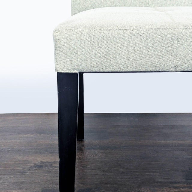 Gray Crate & Barrel Low Back Dining Chair With Button Tufting For Sale - Image 8 of 9