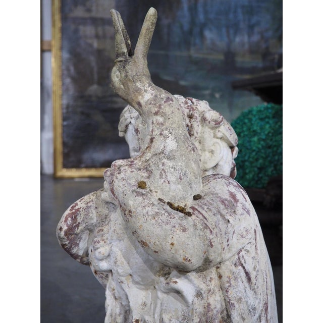 A French 19th Century Painted Cast Iron Fountain Figure, ‘Enfant Au Canard’ For Sale - Image 10 of 18