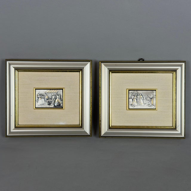 Silver Plated High Relief Plaques in Vintage Wooden Frames by Ottaviani, 20th Century For Sale - Image 11 of 11