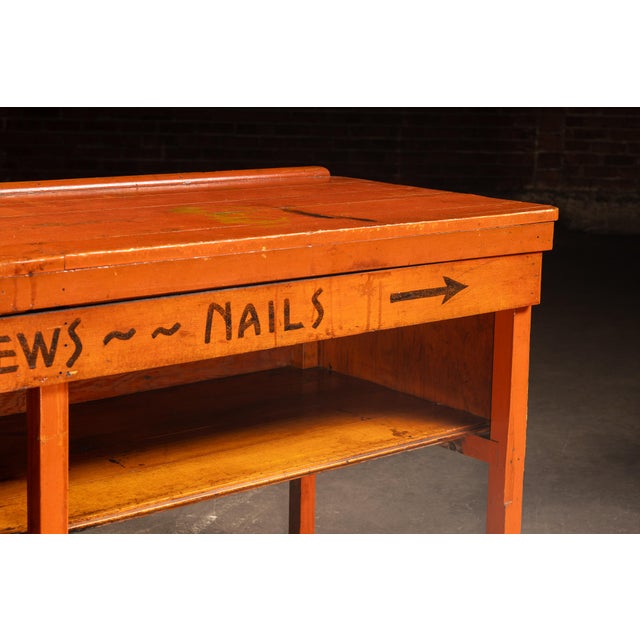 Vintage Industrial Hardware Store Counter For Sale - Image 10 of 11
