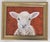 An oil painting of a white sheep. lamb, painted in a textured English traditional, impressionist style on a textured burnt...