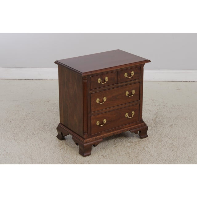 Traditional Pair of Stickley Cherry 3 Drawer Nightstands For Sale - Image 3 of 14