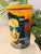 Electric Yellow Vintage 1970s Fiorucci Tin Can Display Pop Art Colorful Fashion Hawaiian Design For Sale - Image 8 of 10
