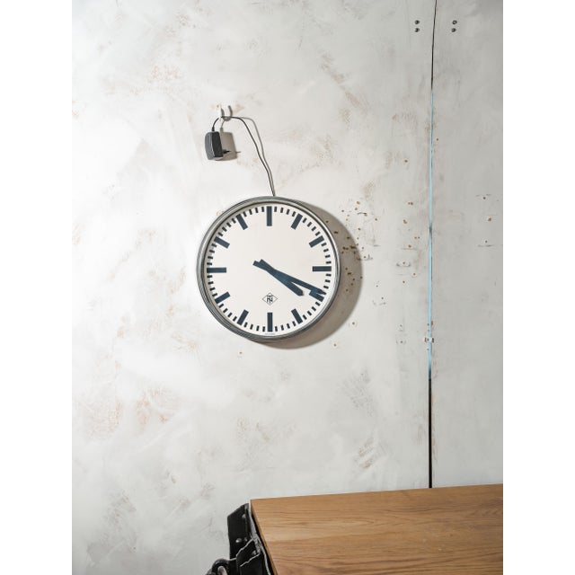 Industrial Factory Wall Clock from Telenorma, Germany, 1960s For Sale - Image 11 of 17