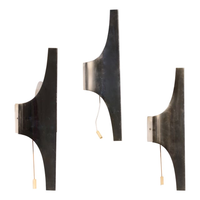 Mid-Century Silver Wall Lamp by Wilhelm Braun Feldweg for Doria Leuchten, Germany, 1960, Set of 3 For Sale