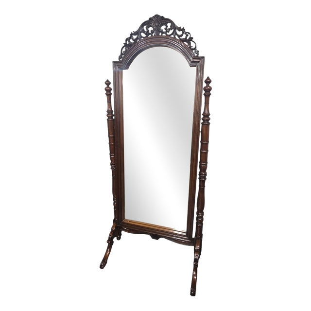 French Mahogany Cheval Mirror, 1920 For Sale