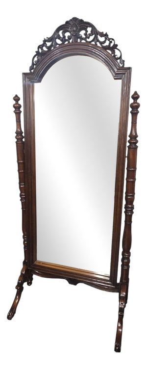 French Mahogany Cheval Mirror, 1920