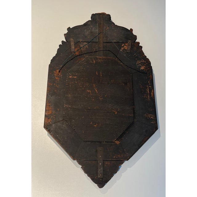 Mirror with Closed Pares in Repoussé Copper Decorated with Garlands of Flowers For Sale - Image 11 of 12