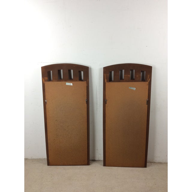 Pair of Mid Century Modern Mirrors With Arch Top Wood Frame For Sale - Image 11 of 18