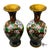 Metal Vintage Jingfa Chinese Hollywood Regency Style Cloisonné Brass & Enamel Vases - Pair For Sale - Image 7 of 9
