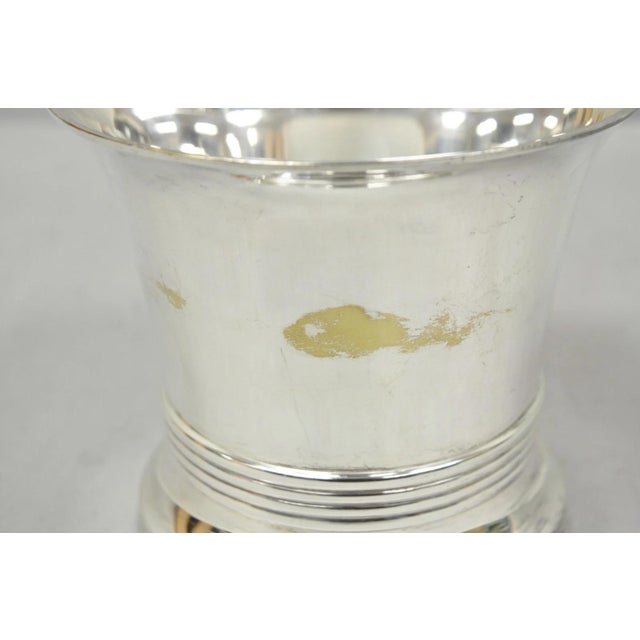 Vintage English Regency Soldered Silver Plated Fluted Champagne Chiller Bucket For Sale - Image 9 of 12