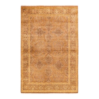 Mogul, One-of-a-Kind Hand-Knotted Area Rug - Yellow, 4' 1" x 6' 1" For Sale