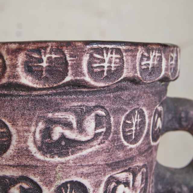 Chocolate Large French Ceramic Vessel by Accolay No. 02, 1960s For Sale - Image 8 of 11