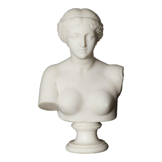 Italian Grand Tour Carved Alabaster Bust of Venus of Milo, 20th Century For Sale
